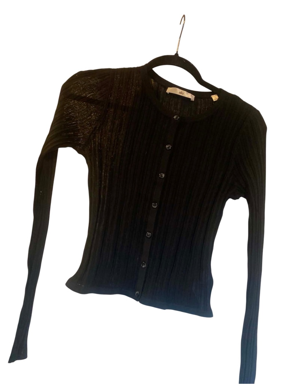 NWT Alo Yoga Sweater Sunlit Cardigan BLACK Size Small